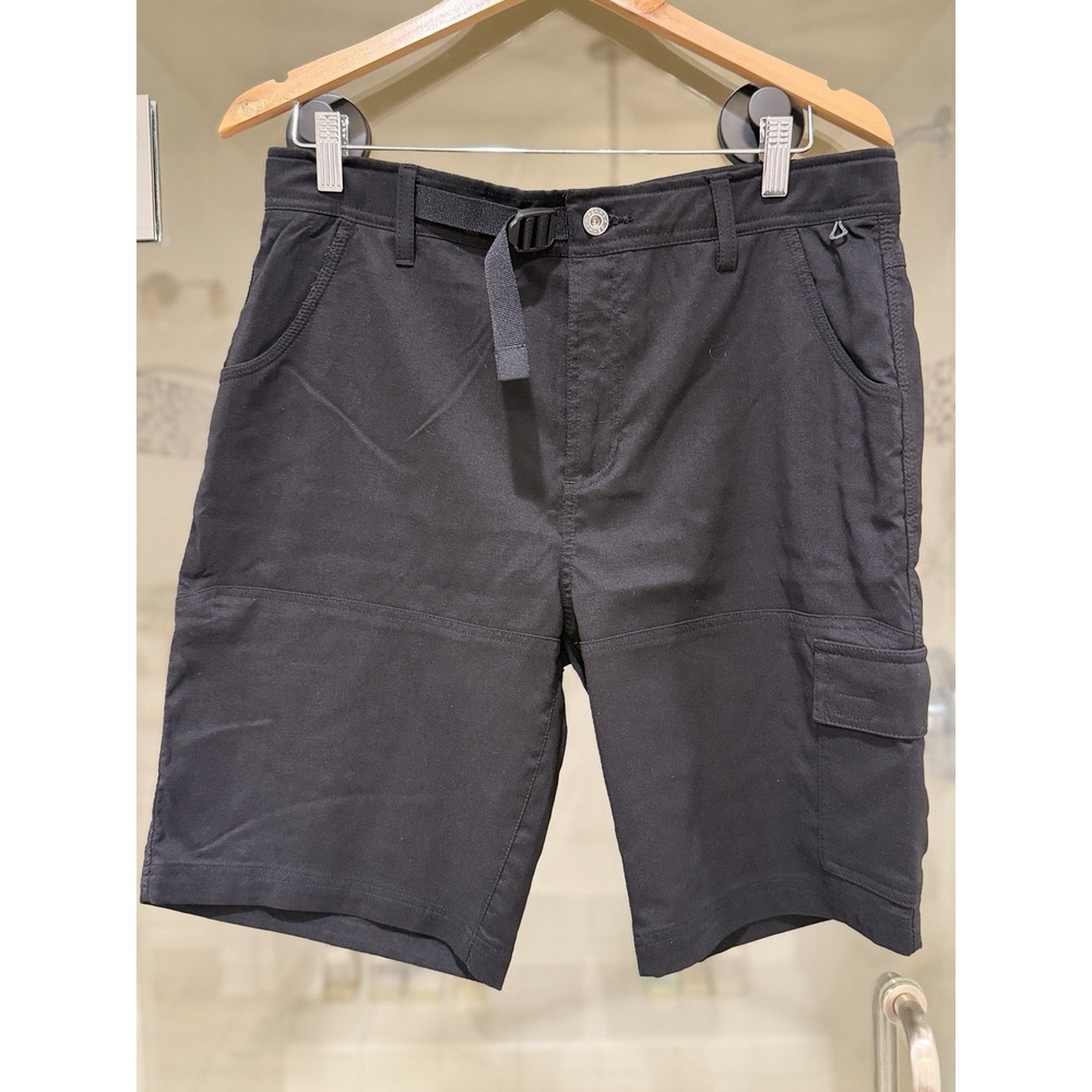 Gerry Adventure Cargo Zip Shorts Black Belt Stretch Hiking Outdoor Men 34